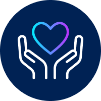 Icon showing heart inside hands.